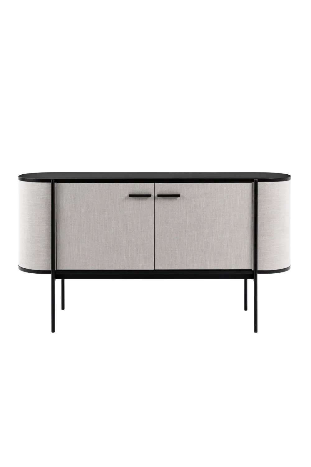 Beige Fabric Two-Door Sideboard