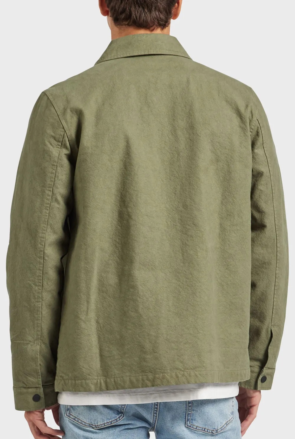 Textured Cotton Casual Utility Shirt Jacket