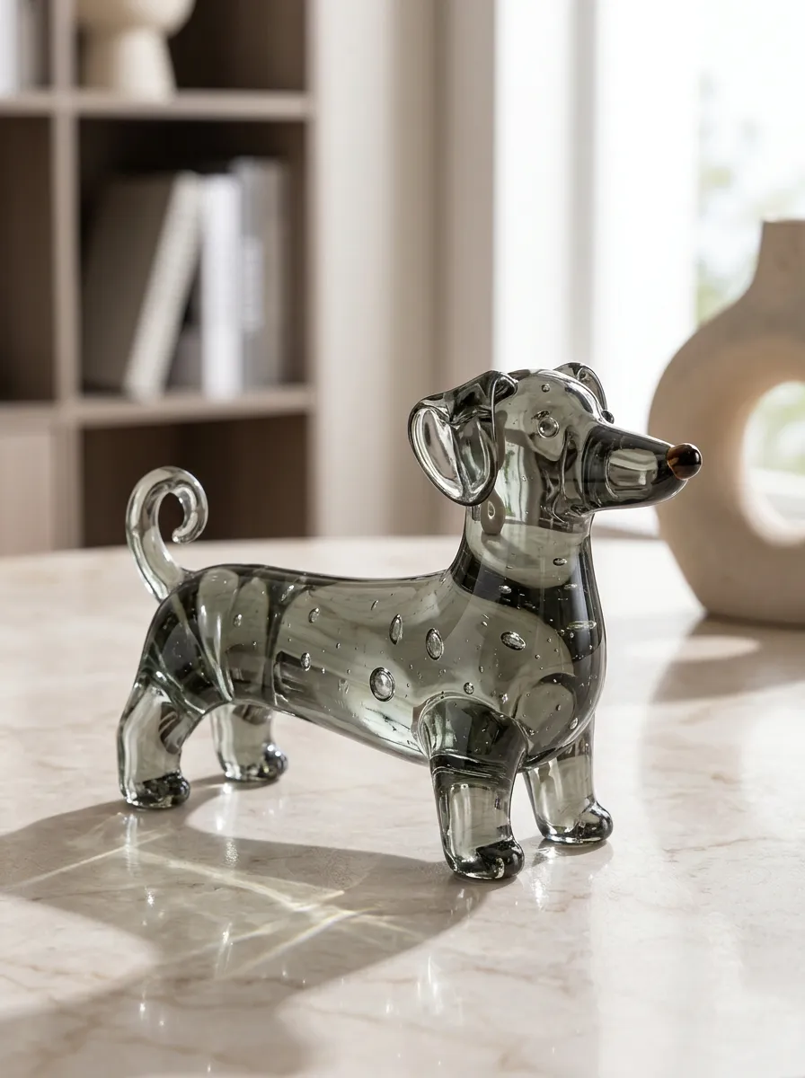 Bubble Texture Dachshund Glass Ornament