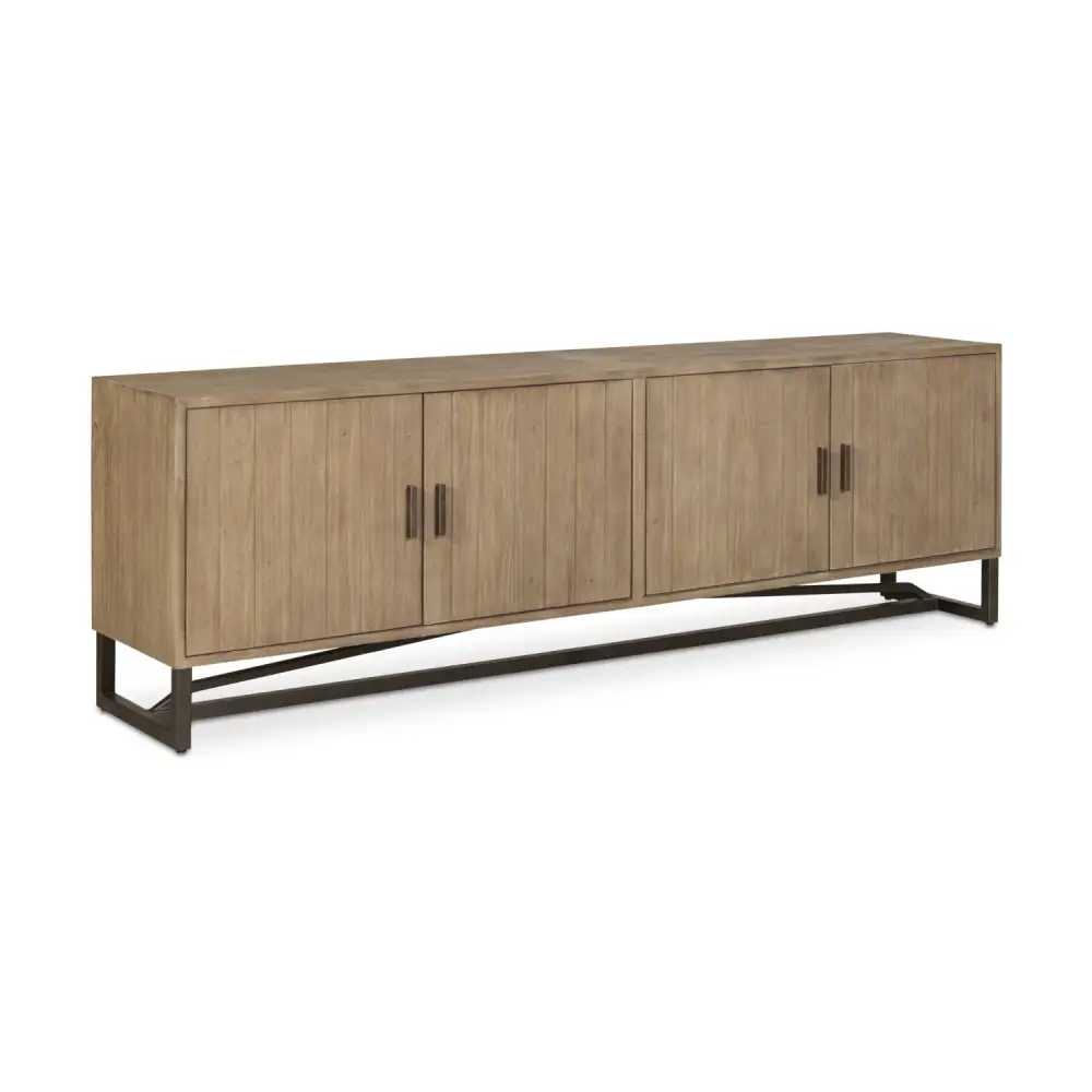 Pine Wood Four-Door Media Unit