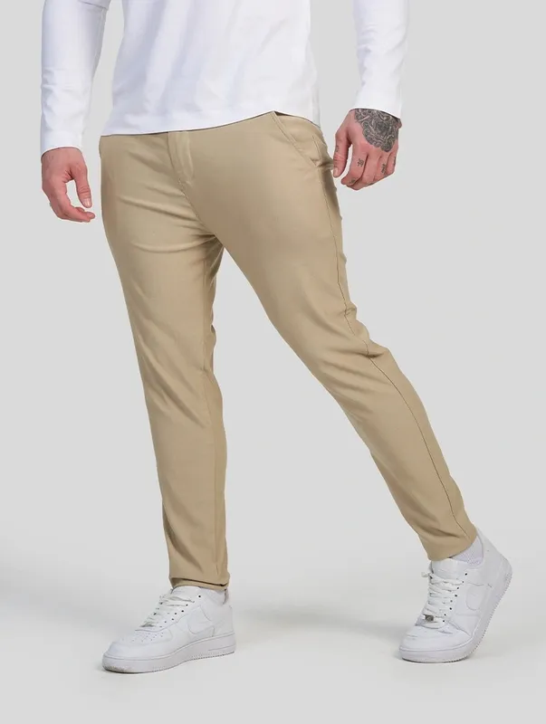 Khaki Slim Fit Stretch Pants