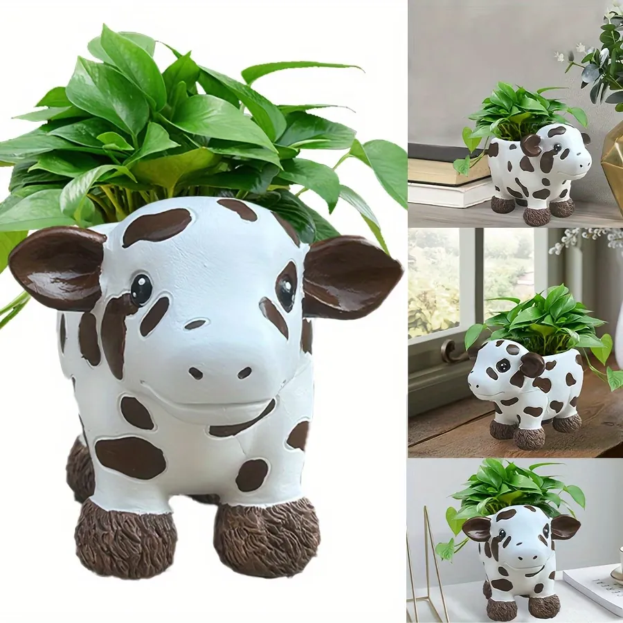 Cow-Shaped Succulent Planter