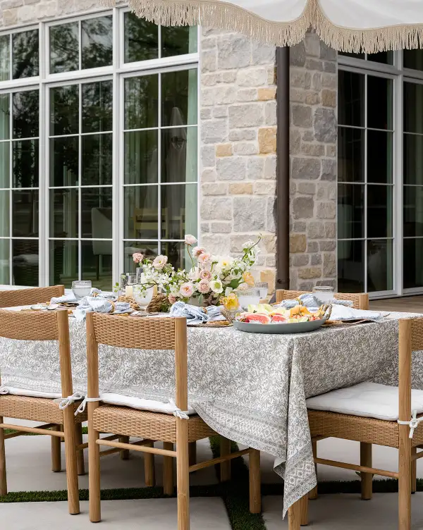 Floral Linen Tablecloth