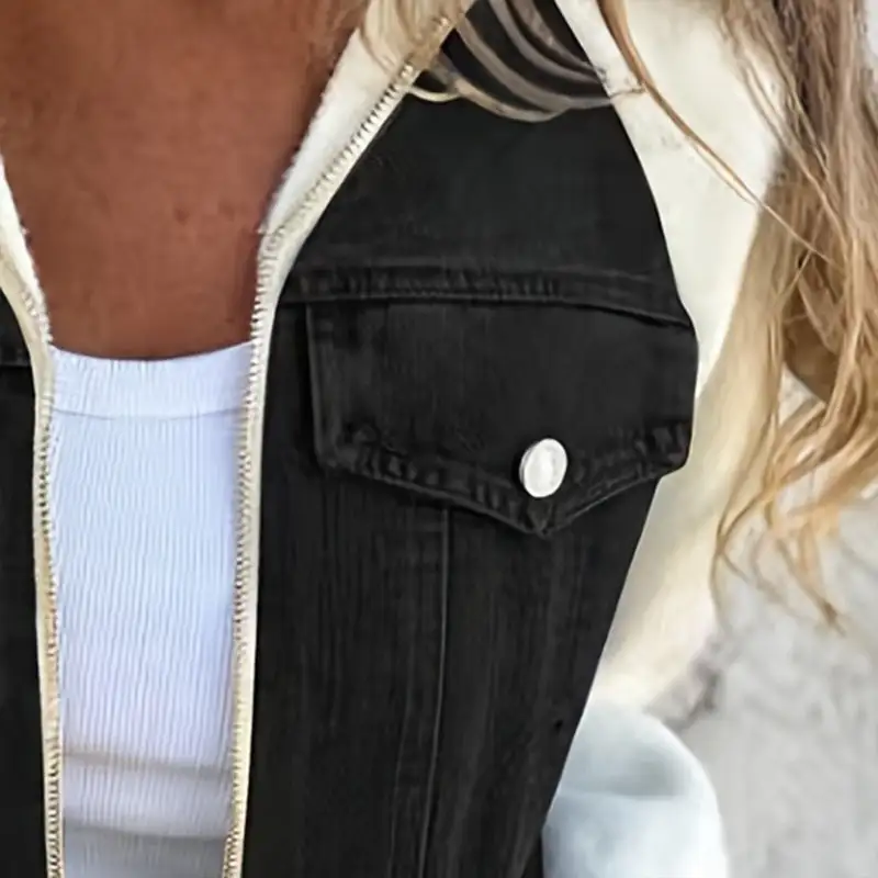 Patchwork Denim Zip Jacket