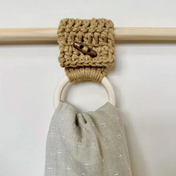3 Pcs Rustic Crochet Towel Ring