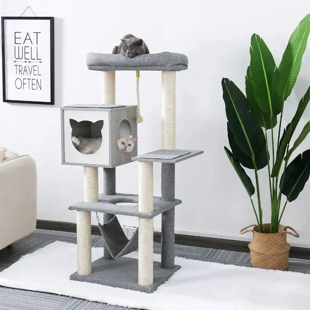 Cozy Feline Resting Structure Cat Tree Plush