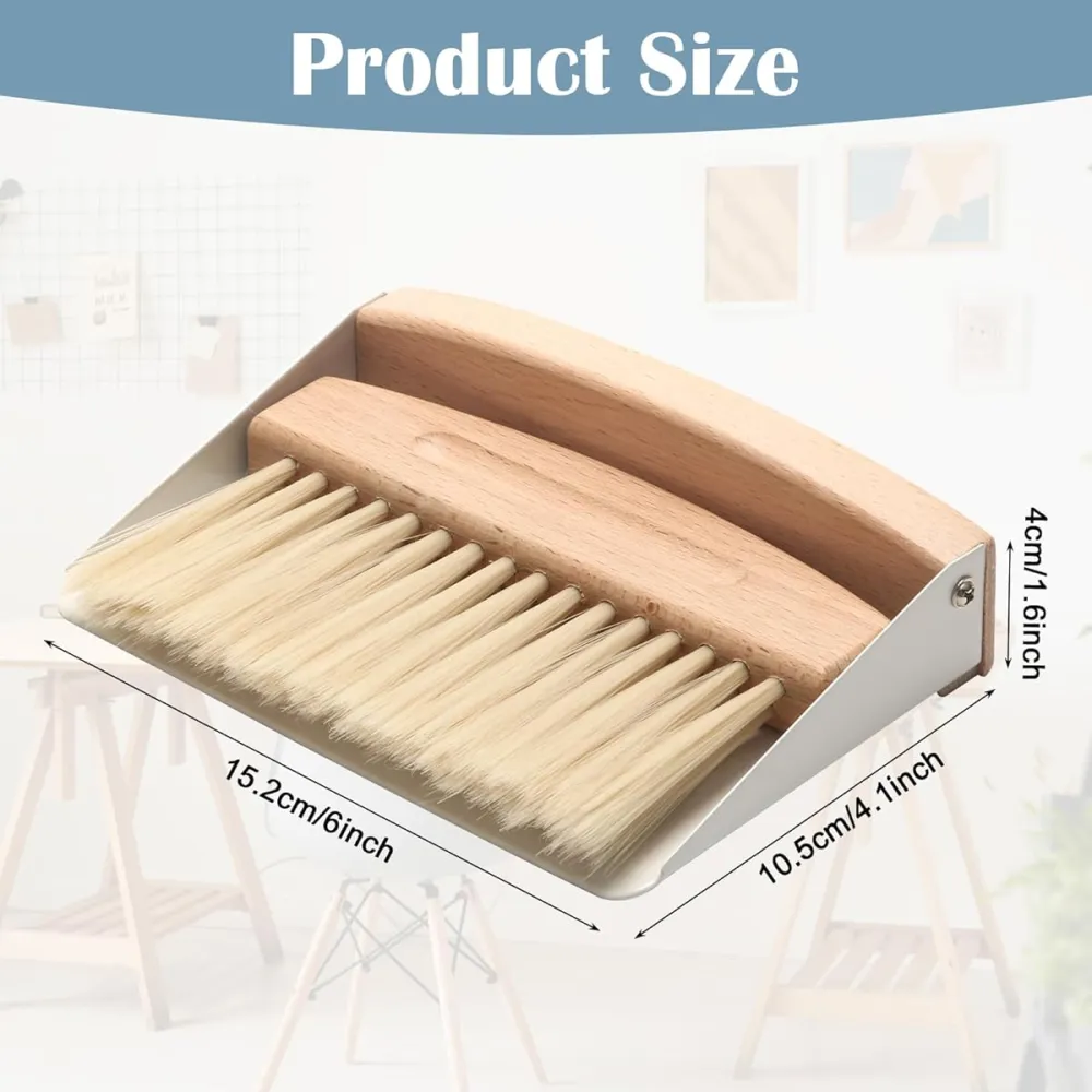 Wooden Mini Dustpan and Brush Set