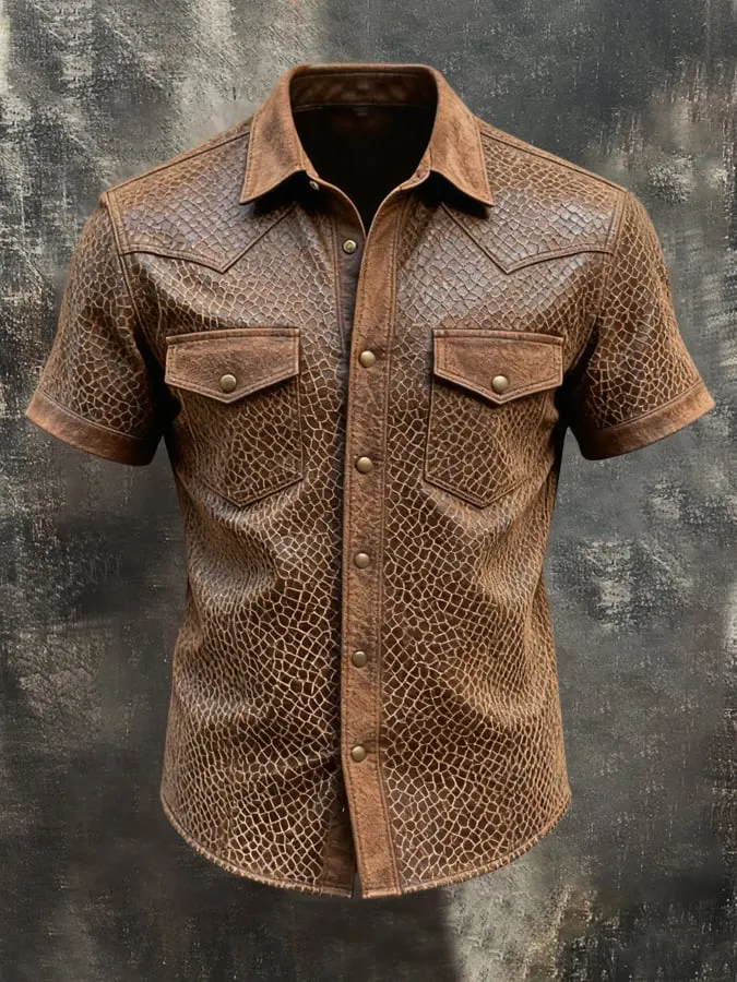 Men's Retro Pocket Short-Sleeve Shirt