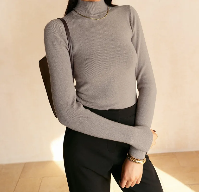 Spring Comfortable Mock High-Neck Top