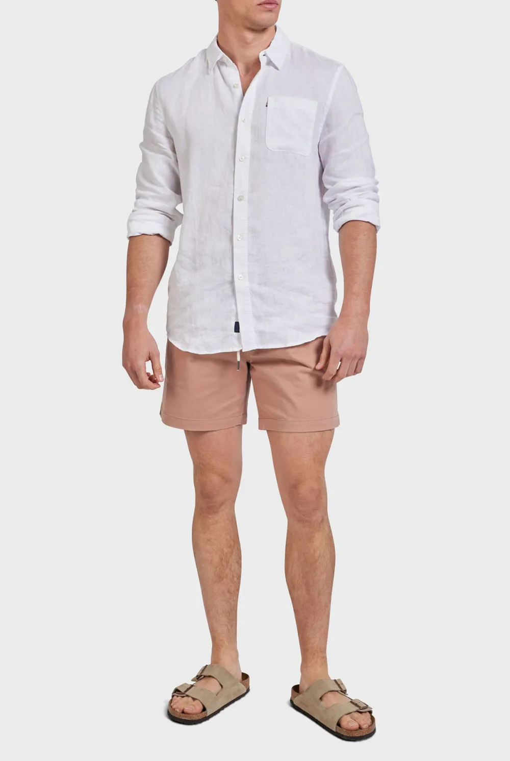 Breathable Linen Blend Drawstring Casual Shorts