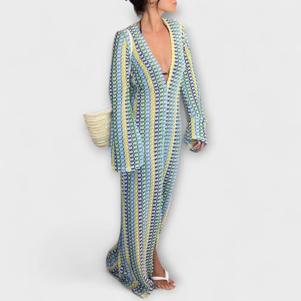 V-Neck Flowing Relaxed Maxi Dress