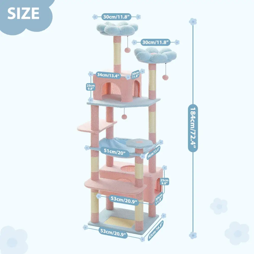 Colorful Plush Cat Tree