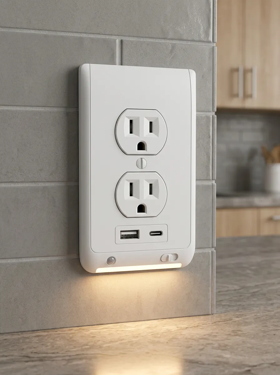 USB Charging Motion Sensor Printed LED Outlet Cover