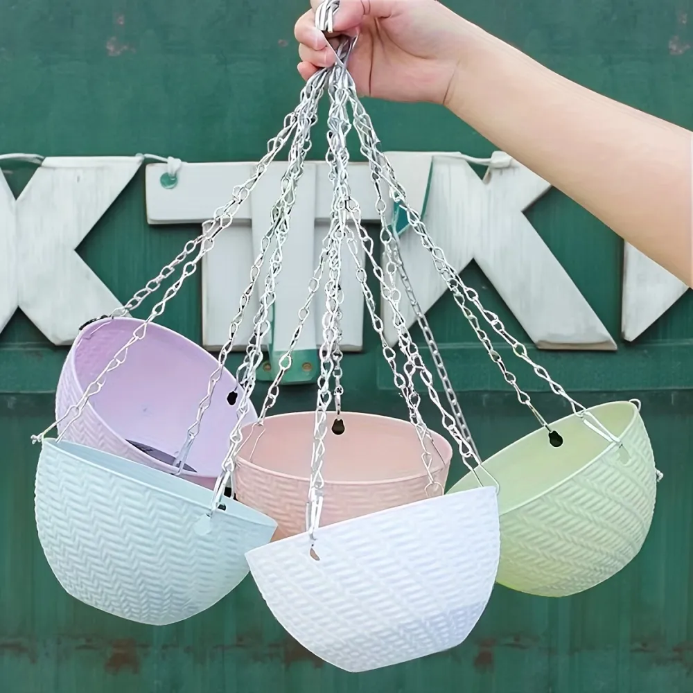 2 Pcs Textured Hanging Pot