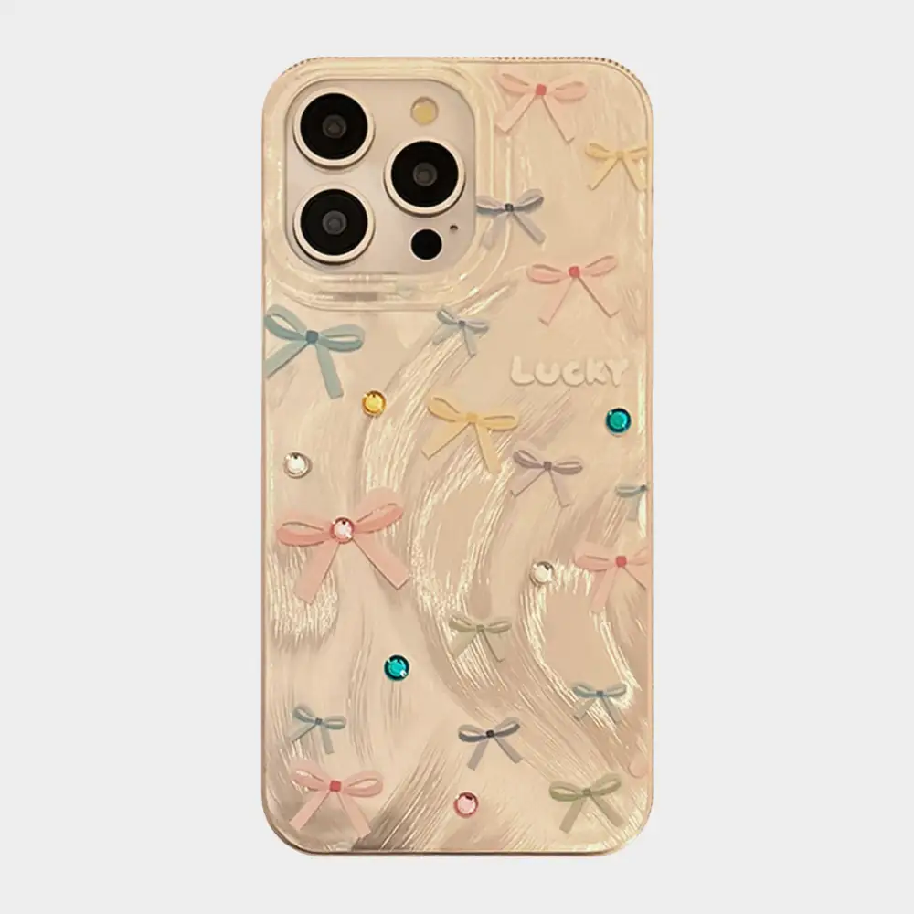 Bow Cat Textured Wave Phone Case