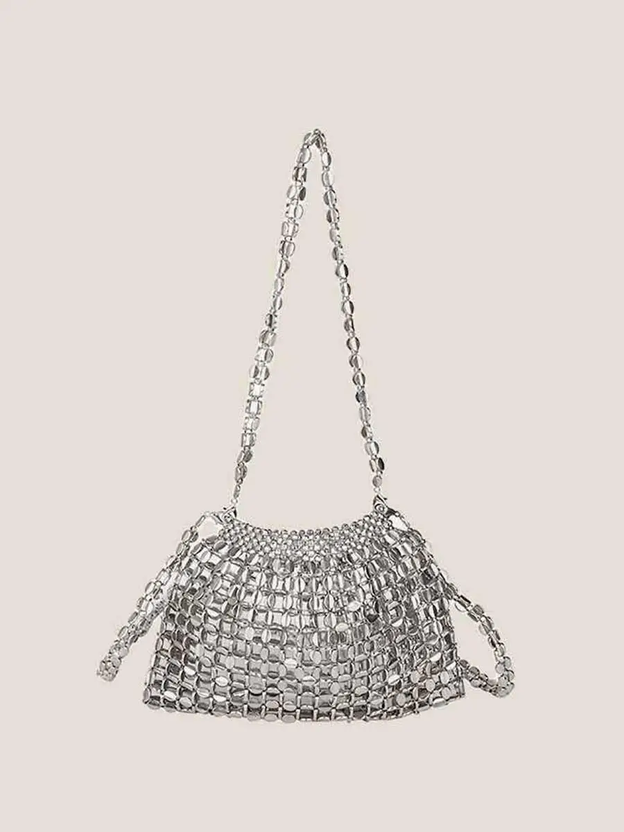 Alessandra Hollow Beaded Shoulder Bag