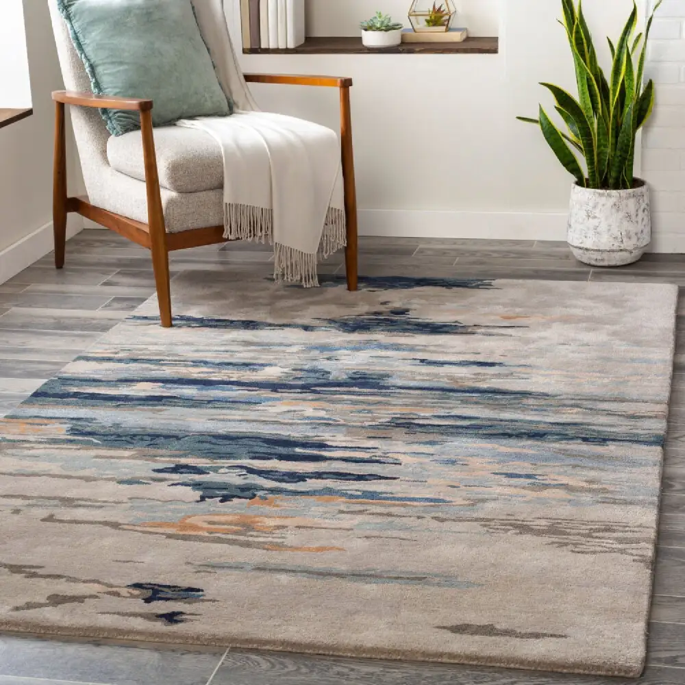 Textured Viscose Wool Blend Carpet