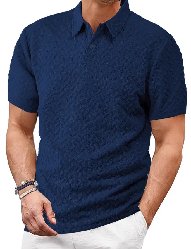 Zigzag Short Sleeve Polo Shirt