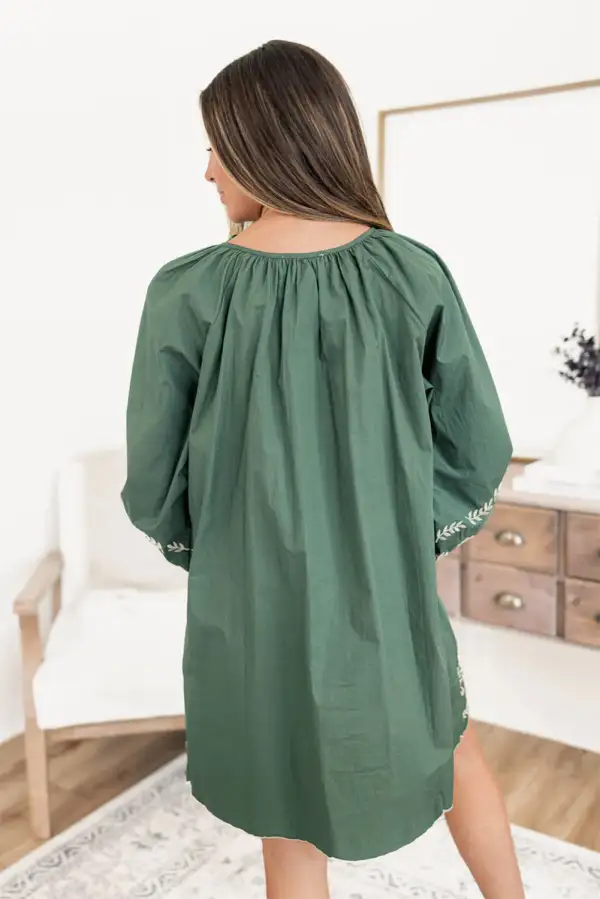 Floral Tie Detail Puff Sleeve Mini Dress