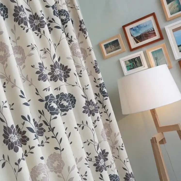 Silicone Floral Sheer Curtain Panel