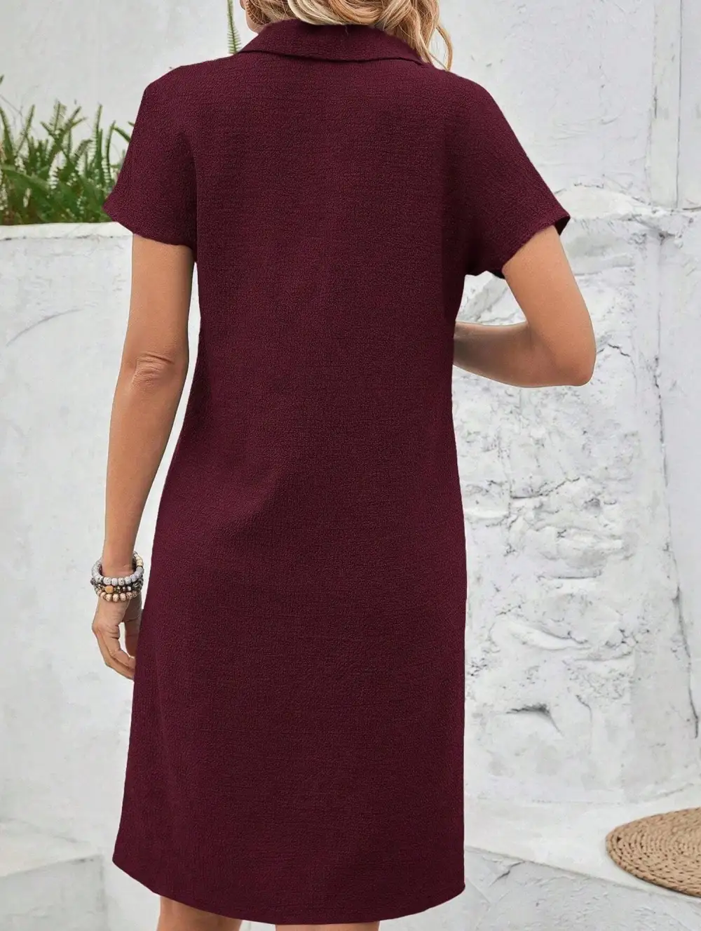 Polo Collar Mini Dress