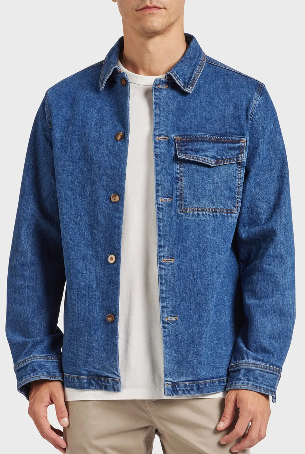 Minimalist Solid Cotton Casual Button Up Shirt