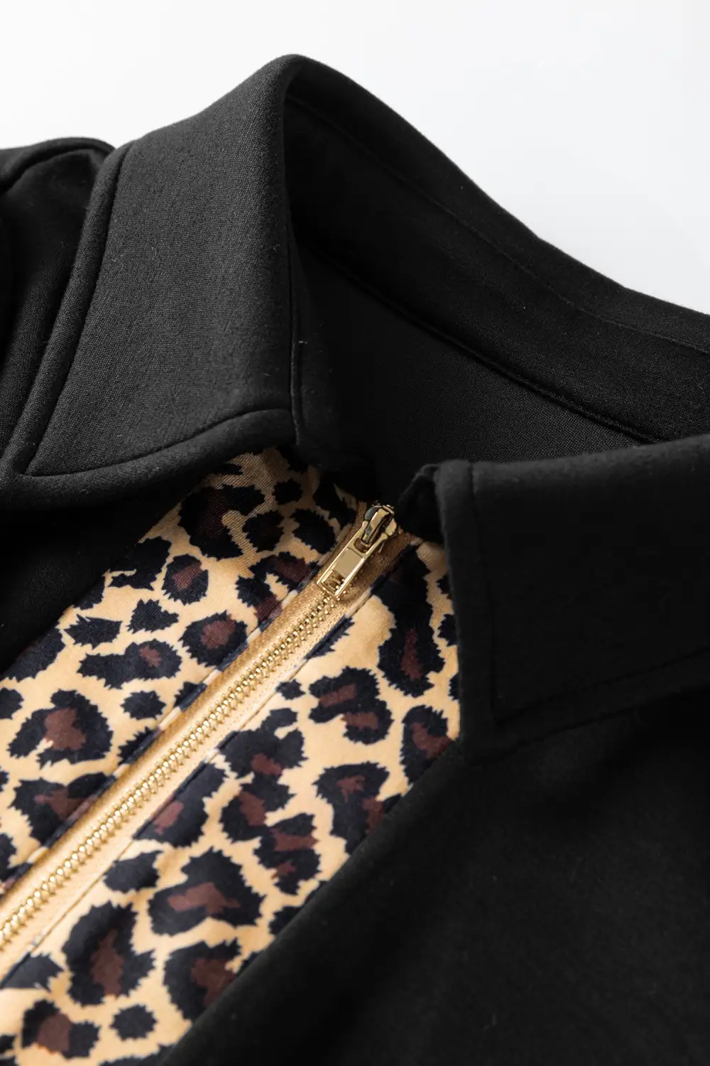 Finish Animal Print Patchwork Zip Front Mini Dress