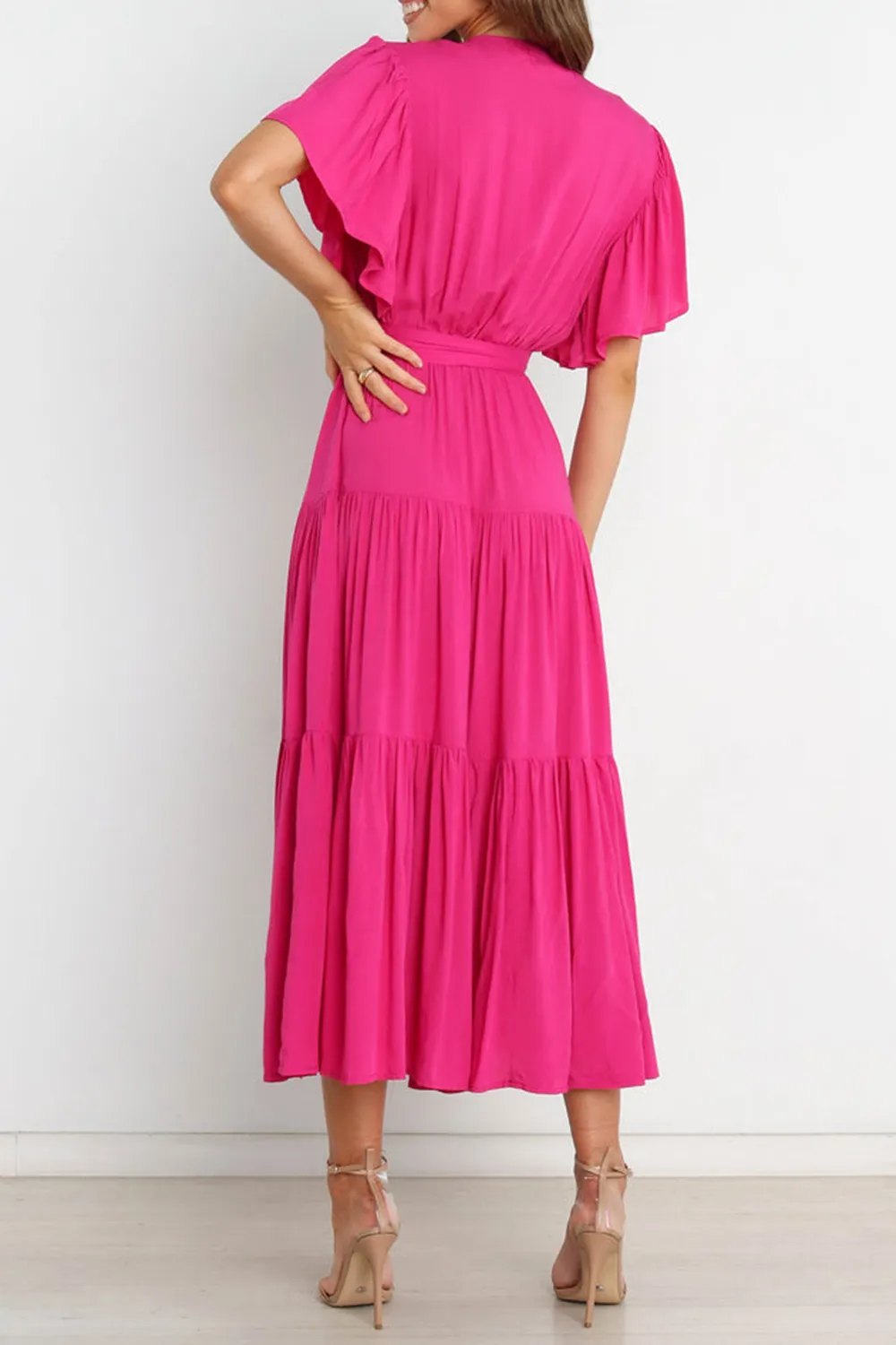 COLORFUL DRESS WITH TIE BOW