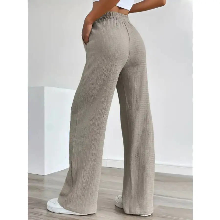 Texture Wide Leg Pants
