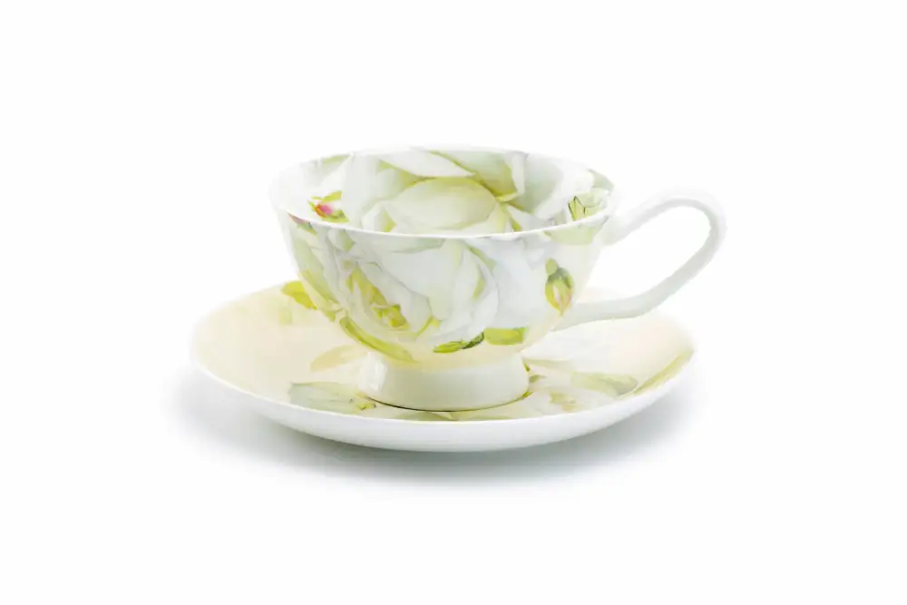Iceberg Rose Bone China Tea Cup And Saucer
