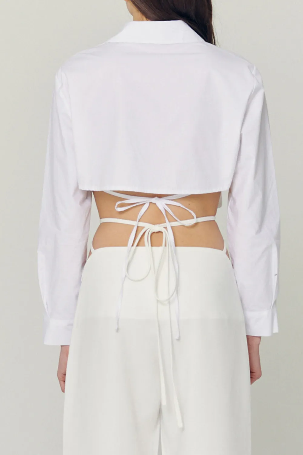 Back String Crop Shirt