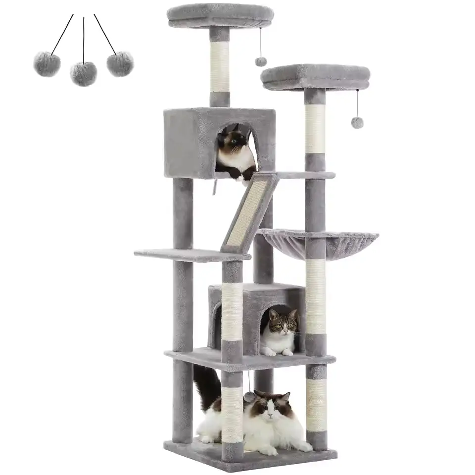 A Six-Story Cat Tree With Multiple Hiding Places