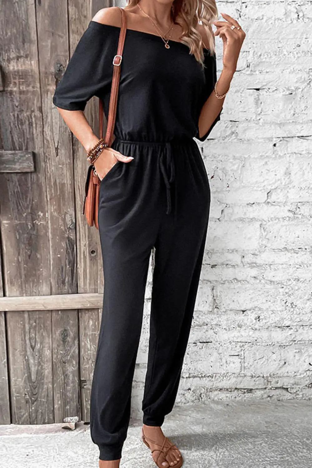 Shoulder Jumpsuit Pockets