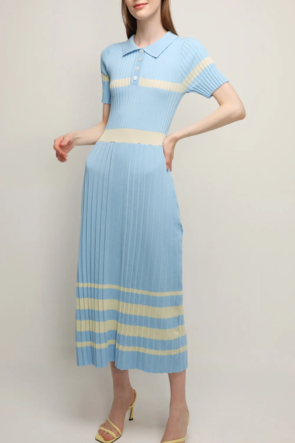 Pleated Hem Maxi Dress