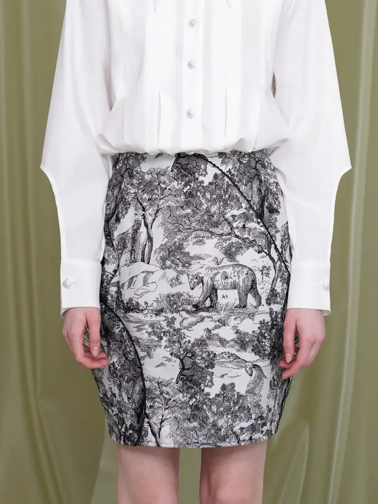 Structured Leisure Everyday Casual Polyester Skirt