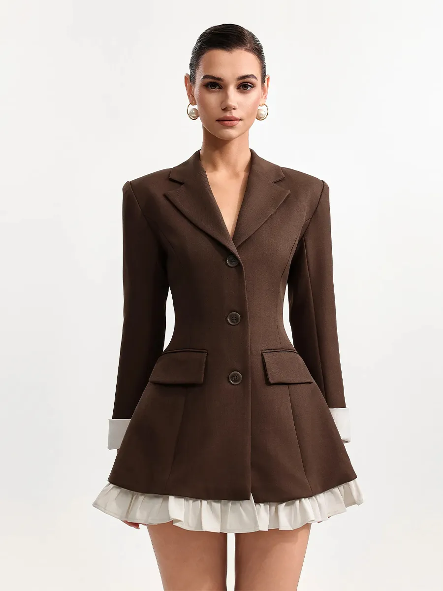 Sapphira Mini Dress In Brown