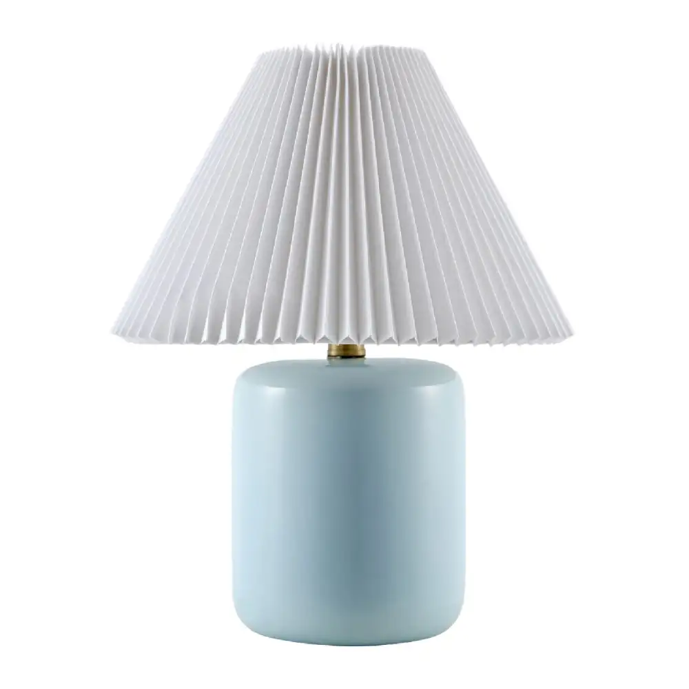 Modern Pleated Ceramic Linen Stone Table Lamp