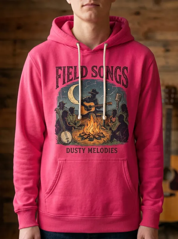 Acoustic Country Music Campfire Guitar Pullover Hoodie