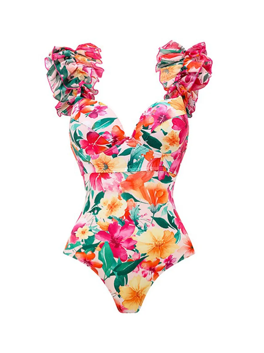 Annalise Printed Backless Swimsuit Set