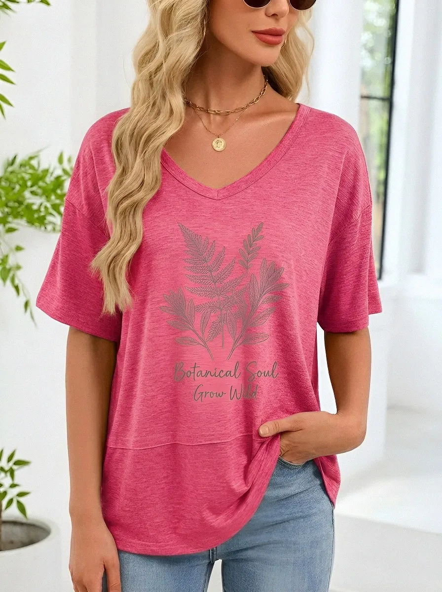 Nature Lover Botanical T-Shirt Modern