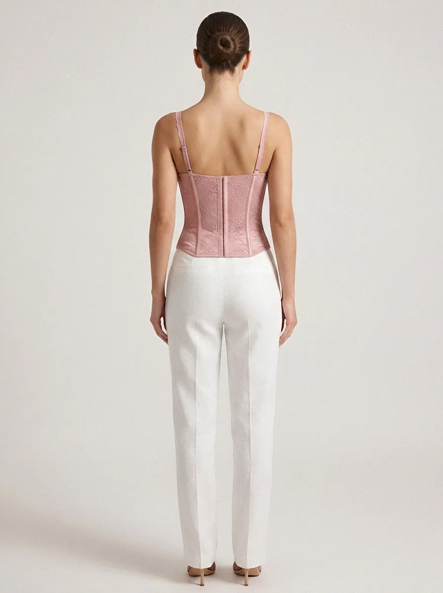 Floral Boned Women's Corset Top