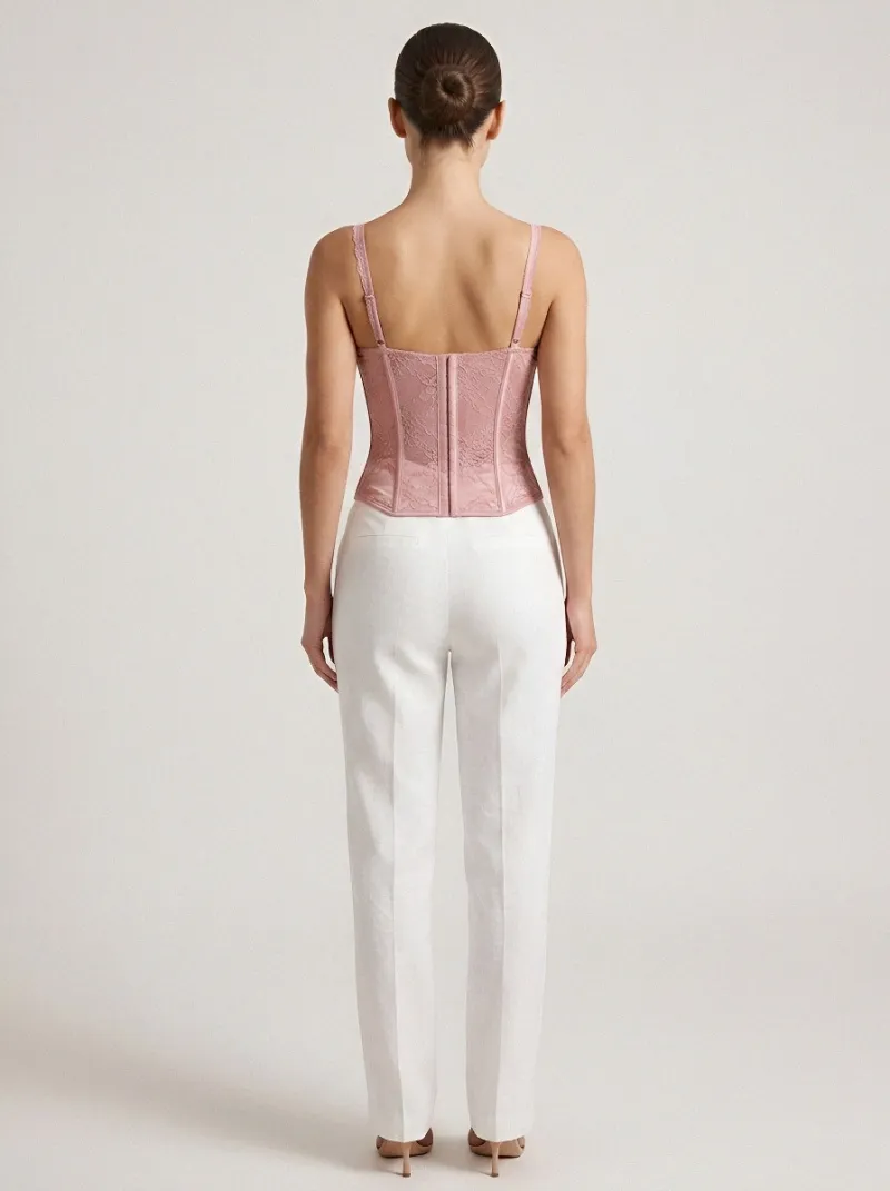 Floral Boned Women's Corset Top