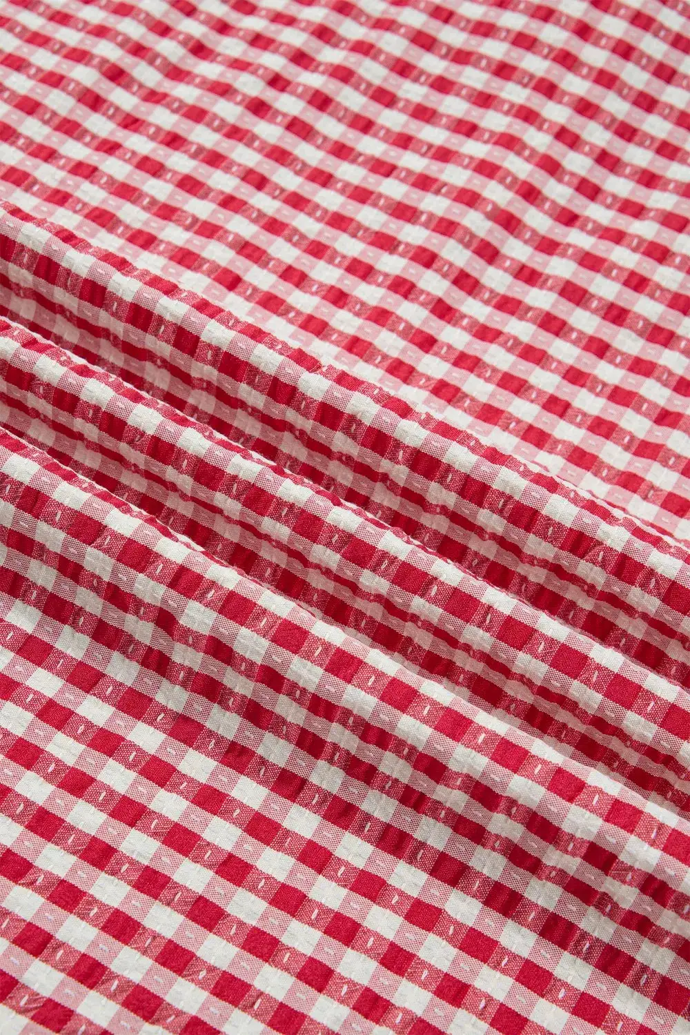 Gingham Half Sleeve Blouse