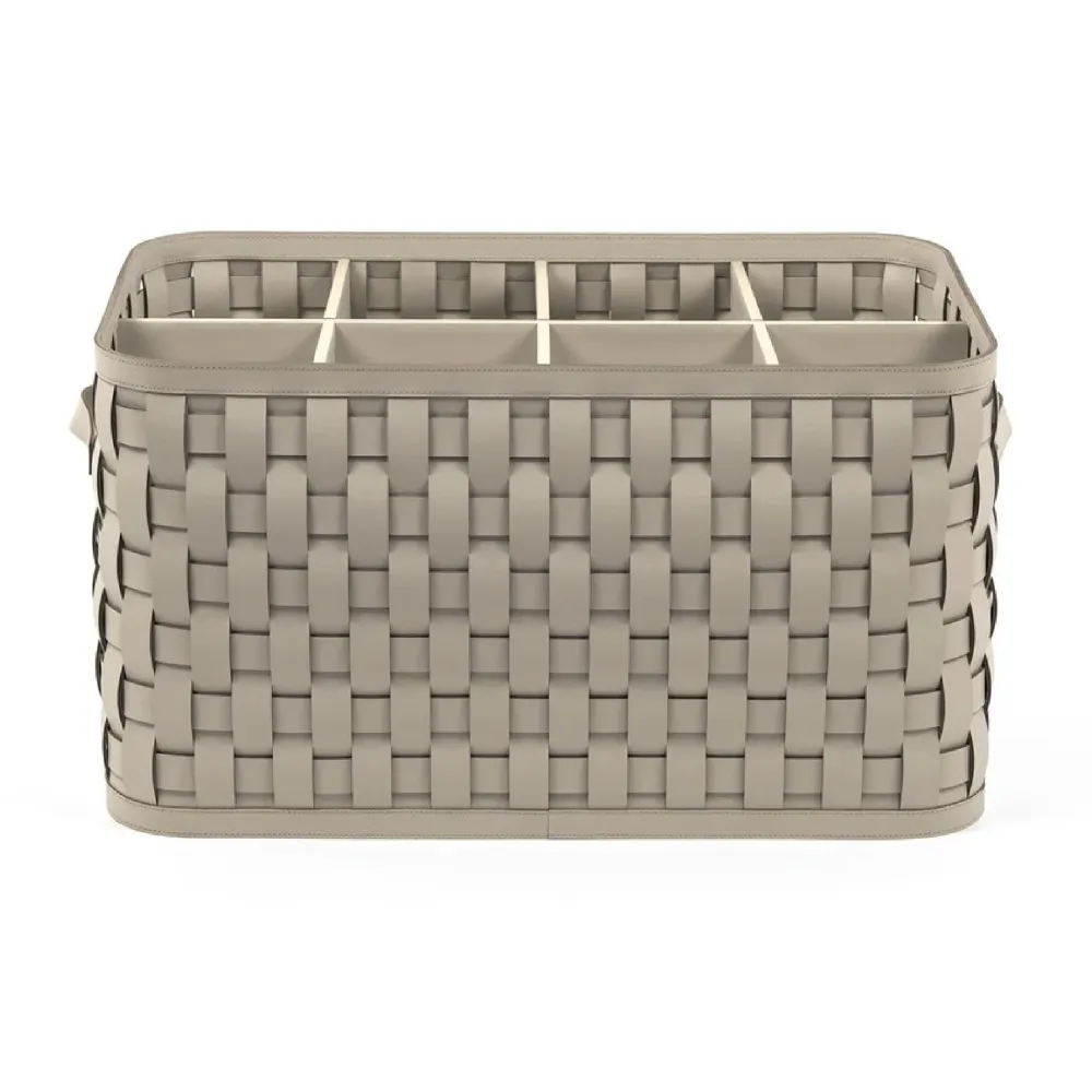 Woven Leather Shoes Basket