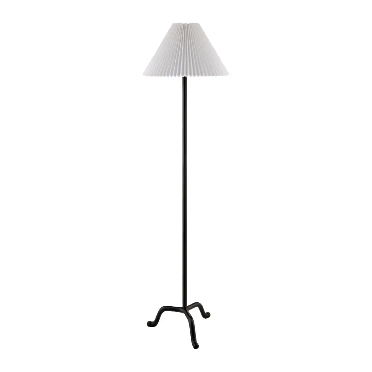 Modern Linen-Shade Pleated Floor Lamp