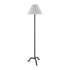 Modern Linen-Shade Pleated Floor Lamp