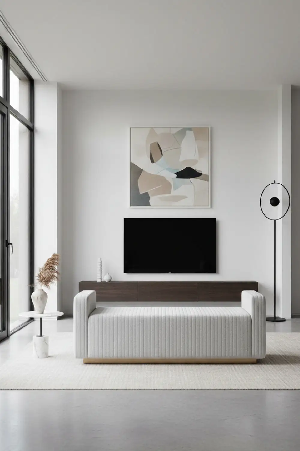 Channel-Tufted Tufted Fabric Accent Bench