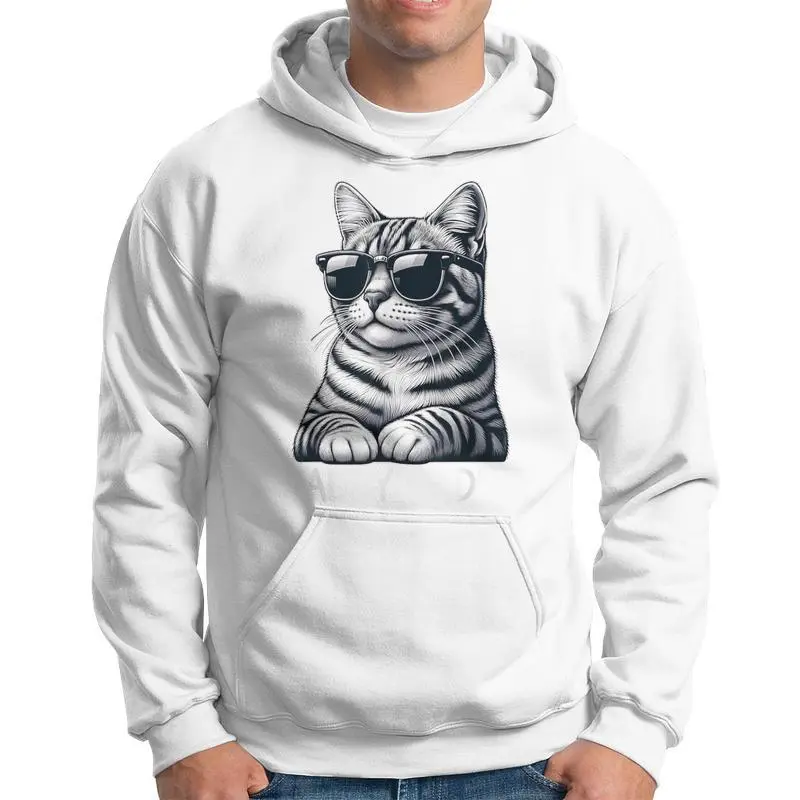Tabby Daddy Cat Dad Graphic Grey Tabby Cat Lover Hoodie
