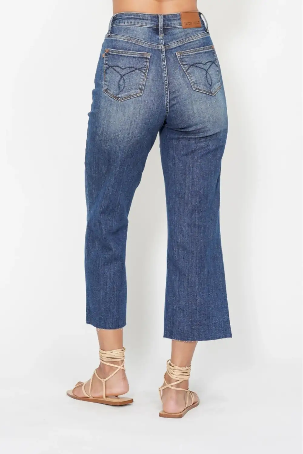 Polished High Waist Wide Leg Pocketed Denim Jeans