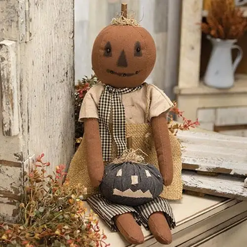 Rustic Doll Style Pumpkin Ornament Doll